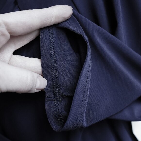 Kiyonna Blue Wrap Dress Navy Bridesmaid A Line Sweetheart Fit Flare Essential - Picture 8 of 11